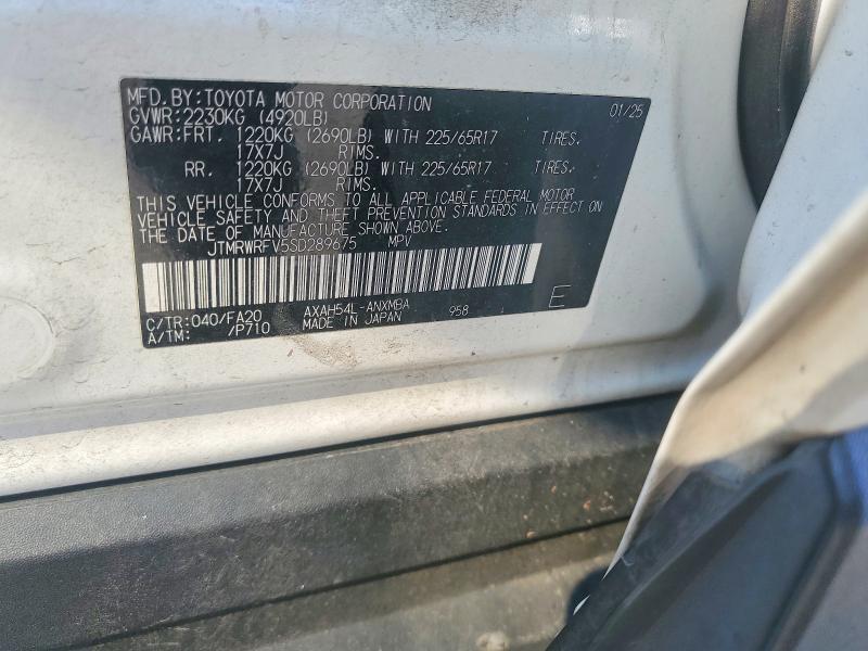 Aukcja sprzedaży 2025 Toyota Rav4 Hybrid, vin: JTMRWRFV5SD289675, numer aukcji: 62123846