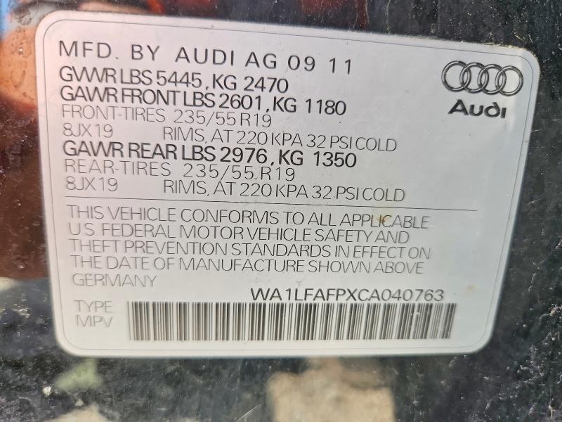Продажа на аукционе авто 2012 Audi Q5, vin: WA1LFAFPXCA040763, номер лота: 61672256