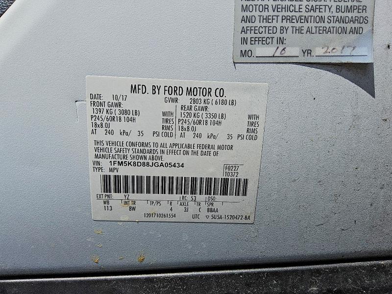 Продажа на аукционе авто 2018 Ford Explorer, vin: 1FM5K8D88JGA05434, номер лота: 62608076