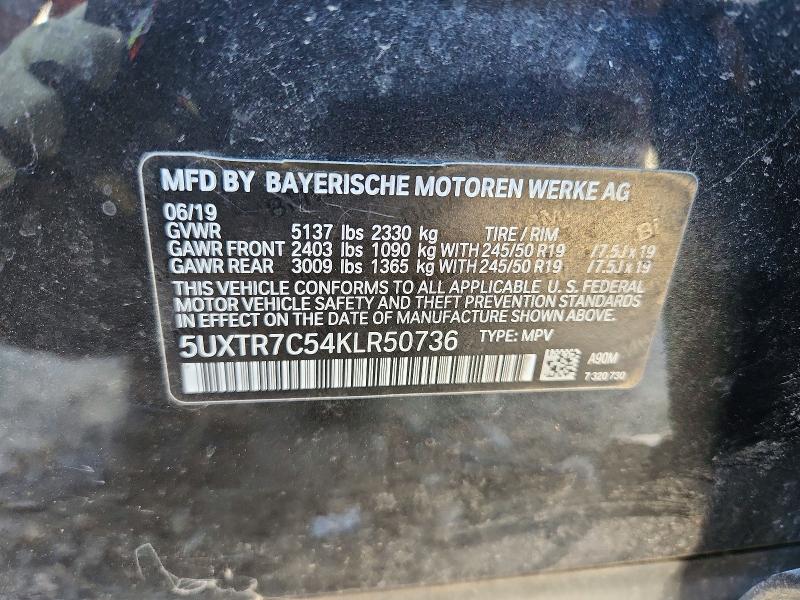 Продажа на аукционе авто 2019 Bmw X3, vin: 5UXTR7C54KLR50736, номер лота: 63018636