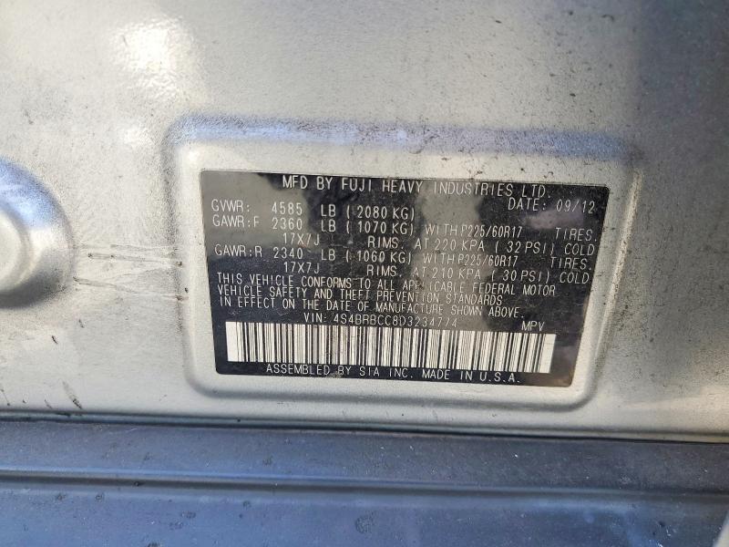 Aukcja sprzedaży 2013 Subaru Outback, vin: 4S4BRBCC8D3234774, numer aukcji: 60034986