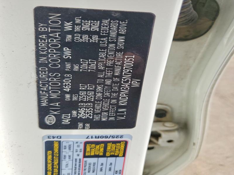 Продаж на аукціоні авто 2022 Kia Sportage, vin: KNDPM3AC5N7970051, номер лоту: 60000996
