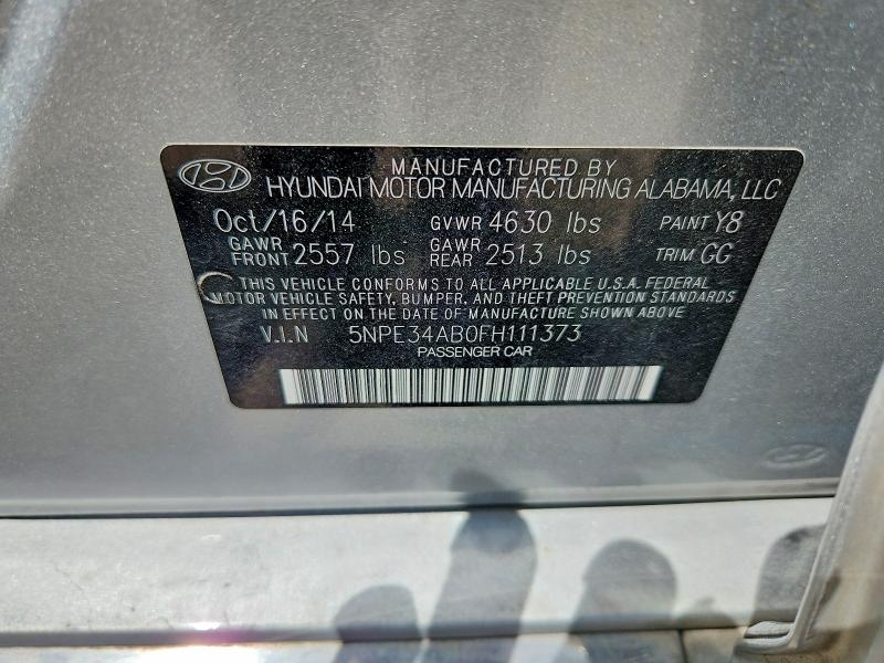 63249526 :رقم المزاد ، 5NPE34AB0FH111373 vin ، 2015 Hyundai Sonata مزاد بيع