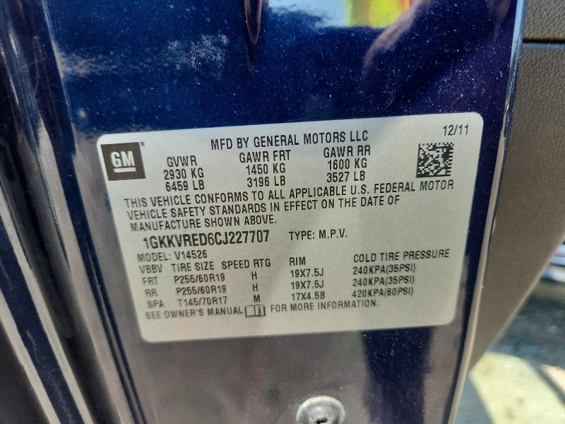 Продаж на аукціоні авто 2012 Gmc Acadia, vin: 1GKKVRED6CJ227707, номер лоту: 60797726