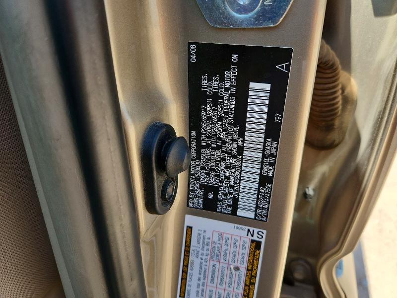 62111466 :رقم المزاد ، JTEZU14RX8K018074 vin ، 2008 Toyota 4runner مزاد بيع