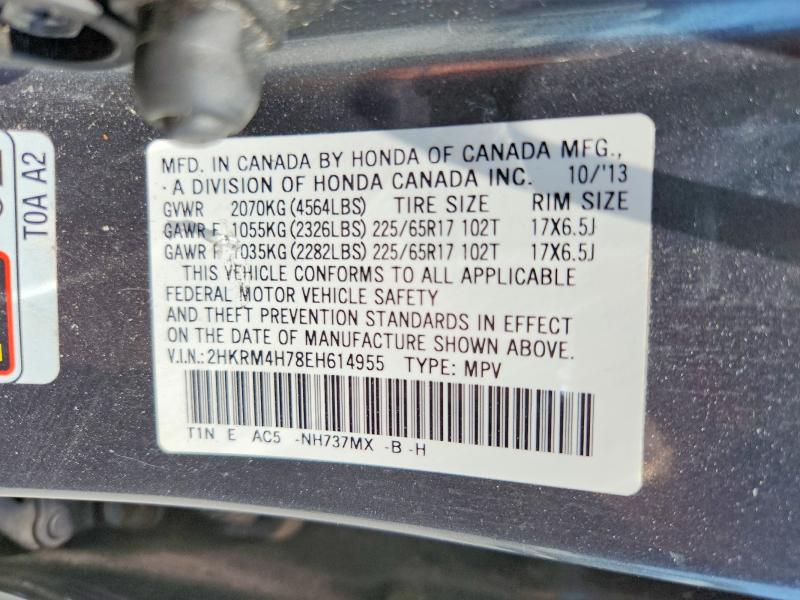 59918096 :رقم المزاد ، 2HKRM4H78EH614955 vin ، 2014 Honda Cr-v مزاد بيع