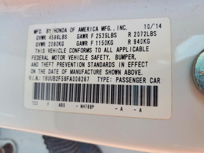 2015 Acura Tlx მანქანა იყიდება აუქციონზე, vin: 19UUB2F59FA008287, აუქციონის ნომერი: 59122146