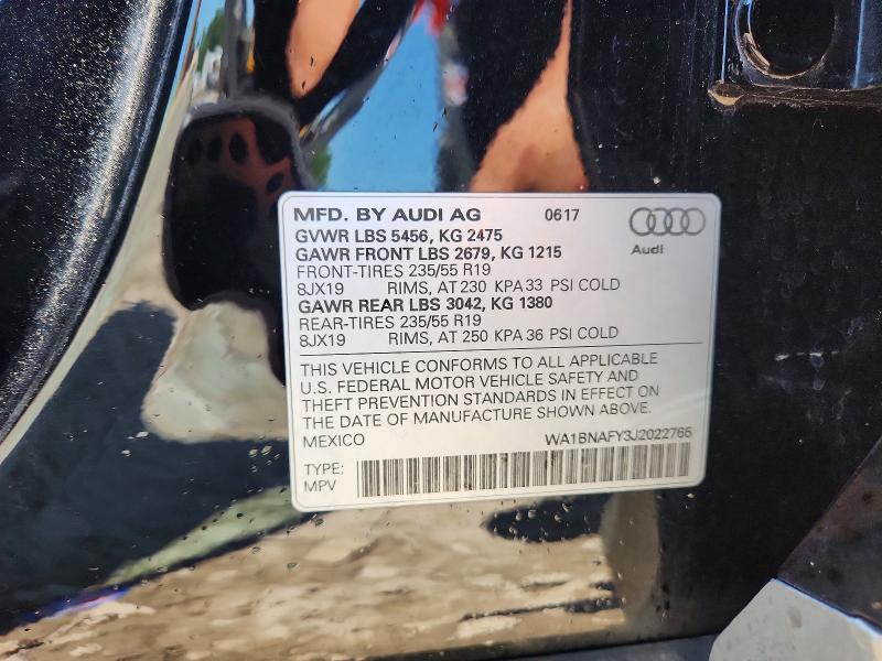 Продажа на аукционе авто 2018 Audi Q5, vin: WA1BNAFY3J2022765, номер лота: 59299596