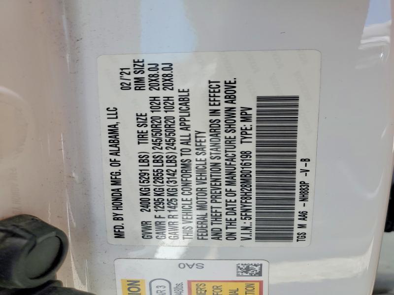 61560916 :رقم المزاد ، 5FNYF8H28MB016198 vin ، 2021 Honda Passport مزاد بيع
