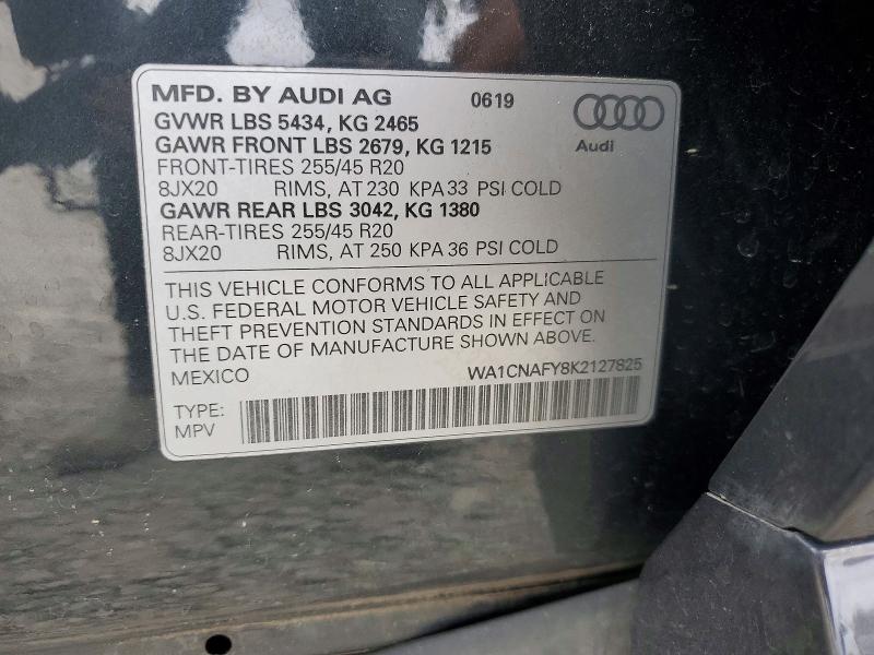 Продаж на аукціоні авто 2019 Audi Q5, vin: WA1CNAFY8K2127825, номер лоту: 60025746