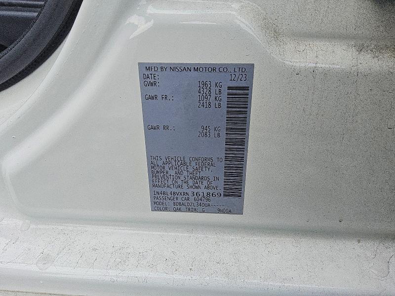 63120696 :رقم المزاد ، 1N4BL4BVXRN361869 vin ، 2024 Nissan Altima مزاد بيع