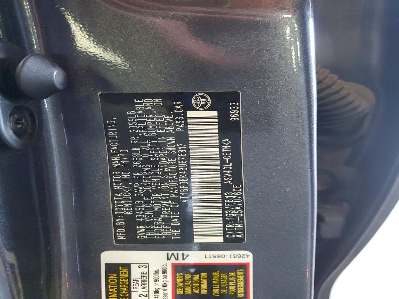 2011 Toyota Camry მანქანა იყიდება აუქციონზე, vin: 4T1BF3EK4BU676817, აუქციონის ნომერი: 60787996