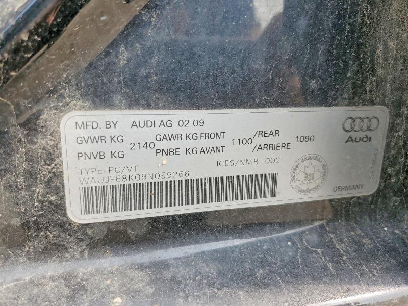 Продаж на аукціоні авто 2009 Audi A4, vin: WAUJF68K09N059266, номер лоту: 59972786