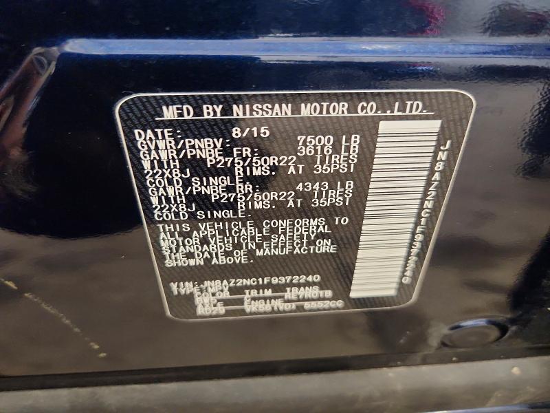 Продаж на аукціоні авто 2015 Infiniti Qx80, vin: JN8AZ2NC1F9372240, номер лоту: 61022196