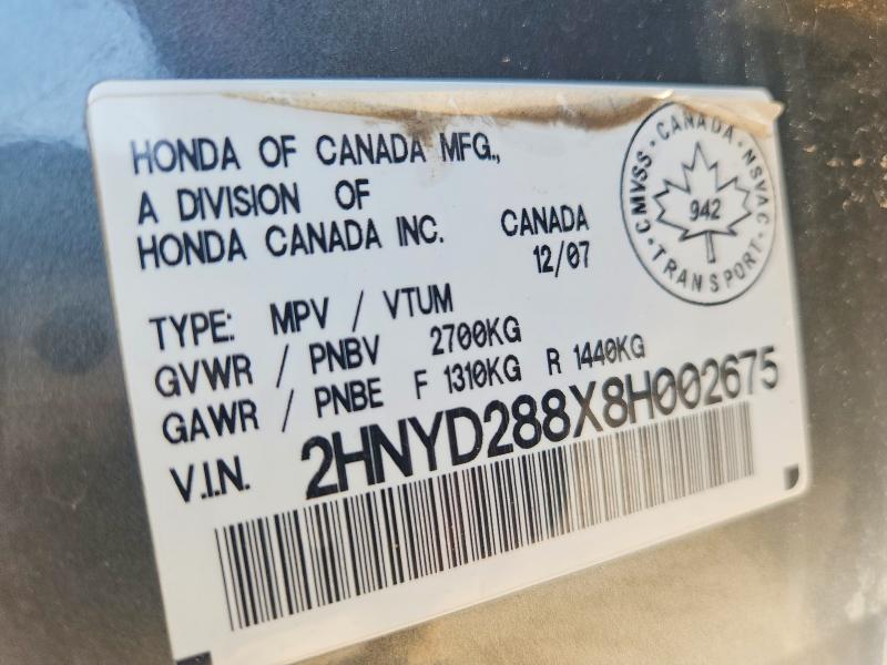 Продаж на аукціоні авто 2008 Acura Mdx, vin: 2HNYD288X8H002675, номер лоту: 61425436