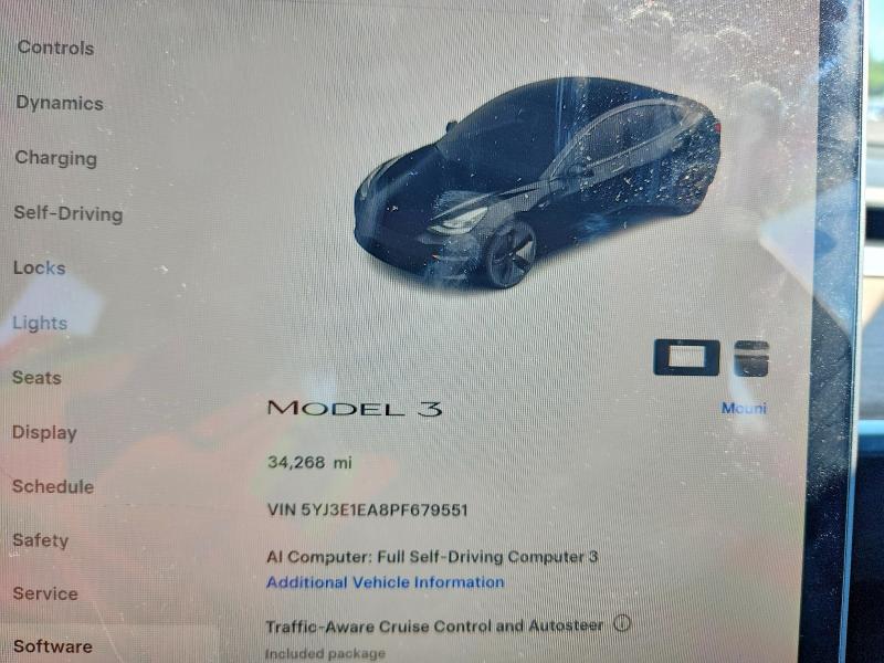 Продажа на аукционе авто 2023 Tesla Model 3, vin: 5YJ3E1EA8PF679551, номер лота: 57753216