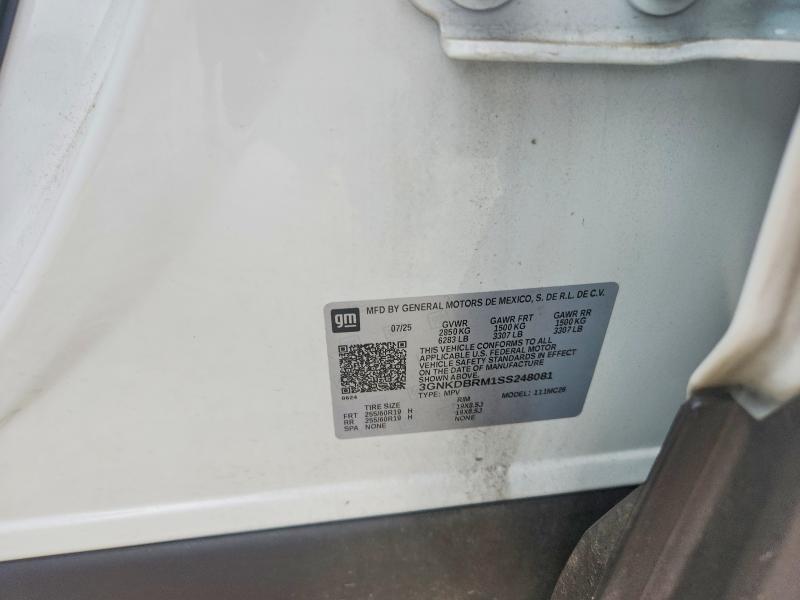 2025 Chevrolet Blazer მანქანა იყიდება აუქციონზე, vin: 3GNKDBRM1SS248081, აუქციონის ნომერი: 62096856