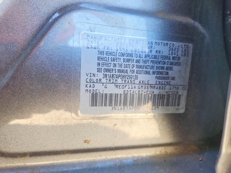 Aukcja sprzedaży 2017 Nissan Sentra, vin: 3N1AB7AP0HY299139, numer aukcji: 60130506