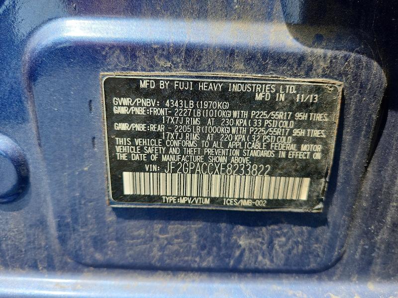 2014 Subaru Xv Crosstrek მანქანა იყიდება აუქციონზე, vin: JF2GPACCXE8233822, აუქციონის ნომერი: 61306616