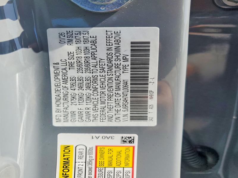Aukcja sprzedaży 2026 Honda Cr-v, vin: 5J6RS4H74TL006441, numer aukcji: 60515296