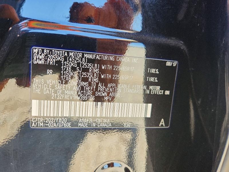 Aukcja sprzedaży 2017 Toyota Rav4, vin: 2T3ZFREV1HW399166, numer aukcji: 61395356