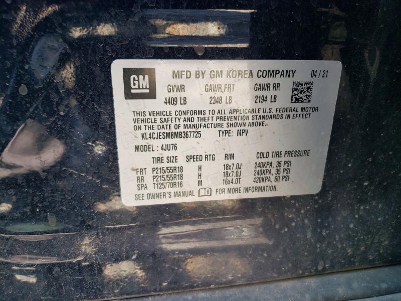 Продаж на аукціоні авто 2021 Buick Encore, vin: KL4CJESM8MB367725, номер лоту: 62541346