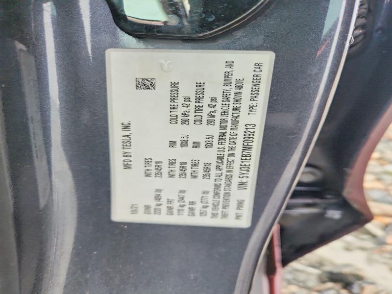 Aukcja sprzedaży 2021 Tesla Model 3, vin: 5YJ3E1EB7MF099213, numer aukcji: 62756246