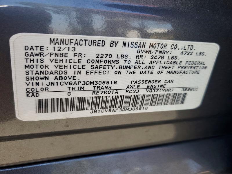 Продаж на аукціоні авто 2013 Infiniti G37 Sedan, vin: JN1CV6AP3DM306916, номер лоту: 59706736