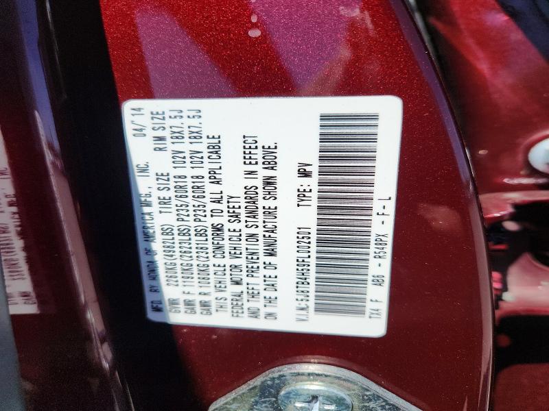61787666 :رقم المزاد ، 5J8TB4H59FL002501 vin ، 2015 Acura Rdx مزاد بيع
