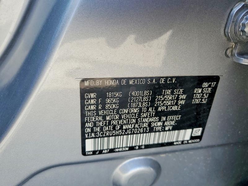 Aukcja sprzedaży 2018 Honda Hr-v, vin: 3CZRU5H52JG702613, numer aukcji: 62497606