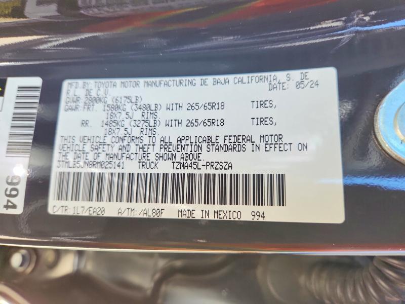 Aukcja sprzedaży 2024 Toyota Tacoma, vin: 3TMLB5JN8RM025141, numer aukcji: 60019926
