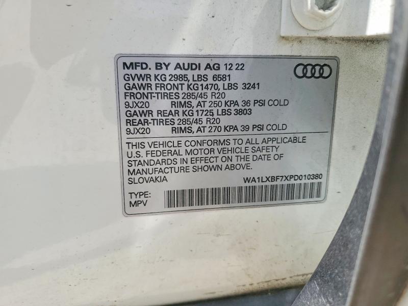 62721016 :رقم المزاد ، WA1LXBF7XPD010380 vin ، 2023 Audi Q7 مزاد بيع