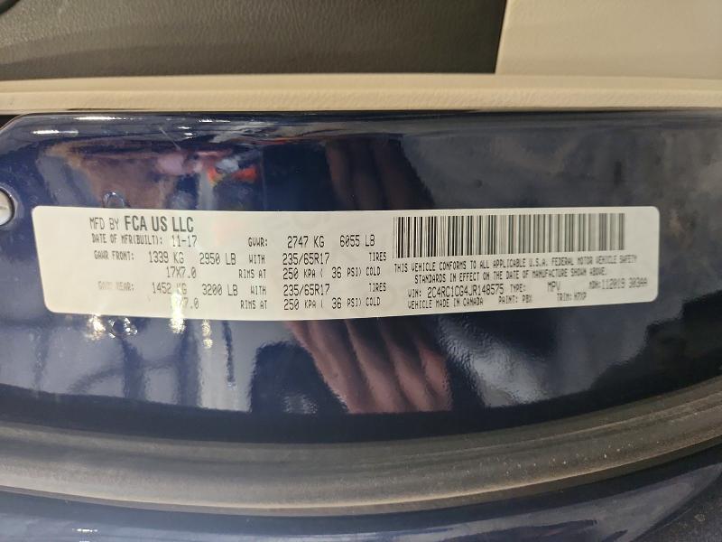 Aukcja sprzedaży 2018 Chrysler Pacifica, vin: 2C4RC1CG4JR148575, numer aukcji: 60924696