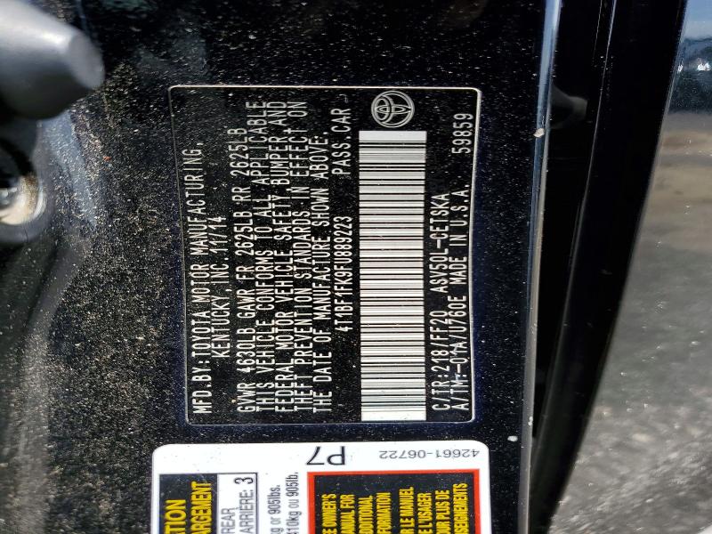2015 Toyota Camry მანქანა იყიდება აუქციონზე, vin: 4T1BF1FK9FU889223, აუქციონის ნომერი: 61994666