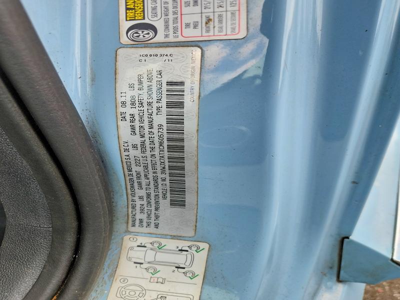 63052106 :رقم المزاد ، 3VWJX7ATXCM605739 vin ، 2012 Volkswagen Beetle مزاد بيع