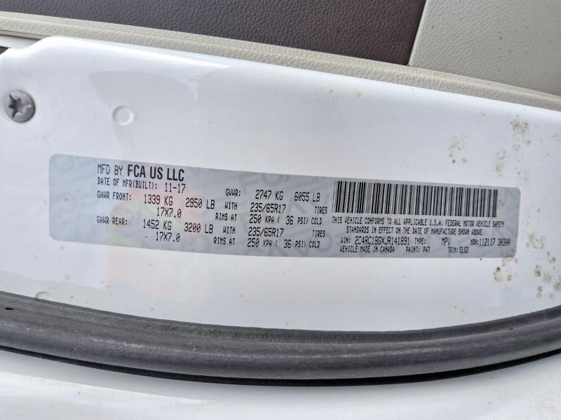 59889016 :رقم المزاد ، 2C4RC1BGXJR141891 vin ، 2018 Chrysler Pacifica مزاد بيع