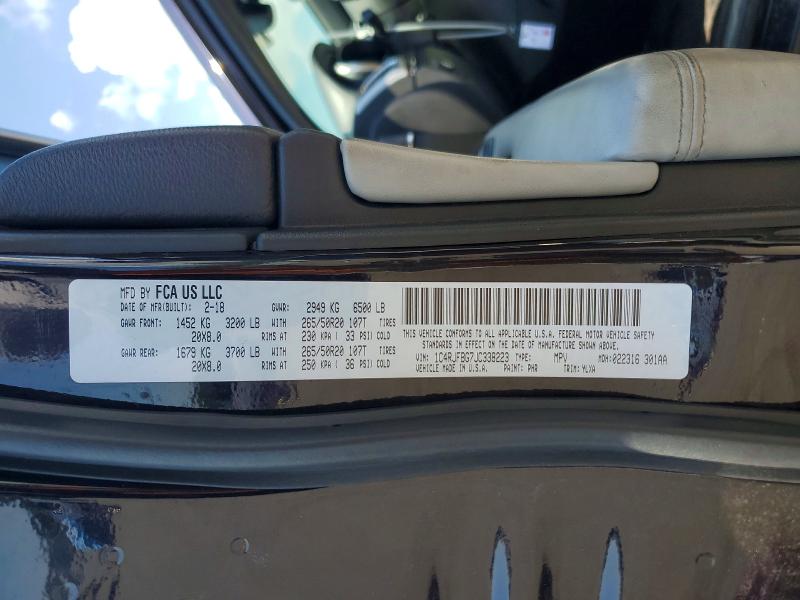 63289306 :رقم المزاد ، 1C4RJFBG7JC338223 vin ، 2018 Jeep Grand Cherokee مزاد بيع