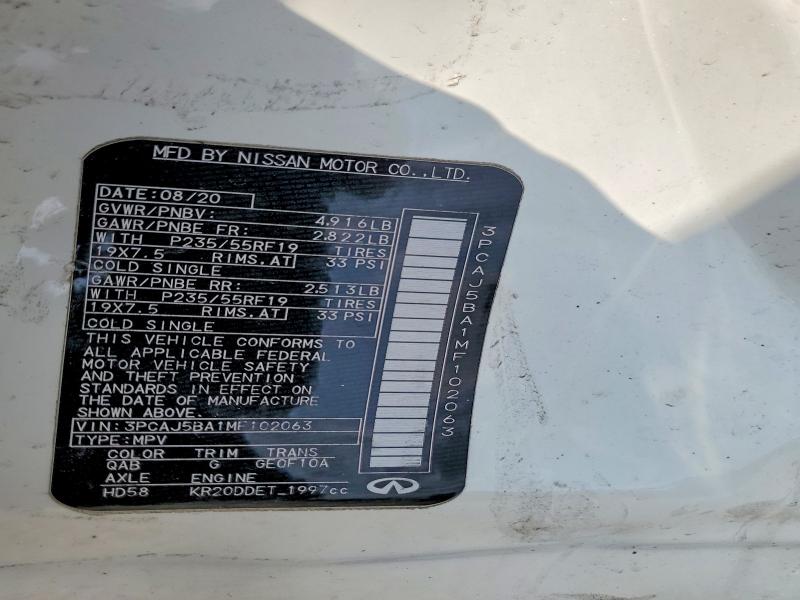 Продаж на аукціоні авто 2021 Infiniti Qx50, vin: 3PCAJ5BA1MF102063, номер лоту: 61875776