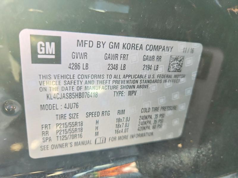 Продажа на аукционе авто 2017 Buick Encore, vin: KL4CJASB5HB076418, номер лота: 62487776