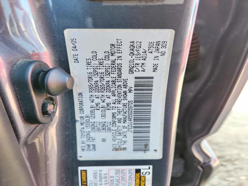 Продаж на аукціоні авто 2005 Toyota 4runner, vin: JTEZU14R550059705, номер лоту: 62417246