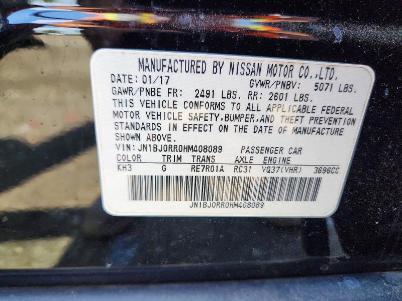 63503306 :رقم المزاد ، JN1BJ0RR0HM408089 vin ، 2017 Infiniti Qx50 مزاد بيع