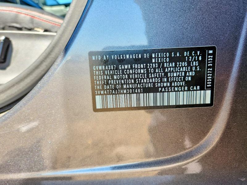 Продаж на аукціоні авто 2017 Volkswagen Jetta, vin: 3VW4T7AJ7HM301461, номер лоту: 62659806