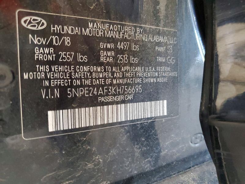 Aukcja sprzedaży 2019 Hyundai Sonata, vin: 5NPE24AF3KH756695, numer aukcji: 59778976