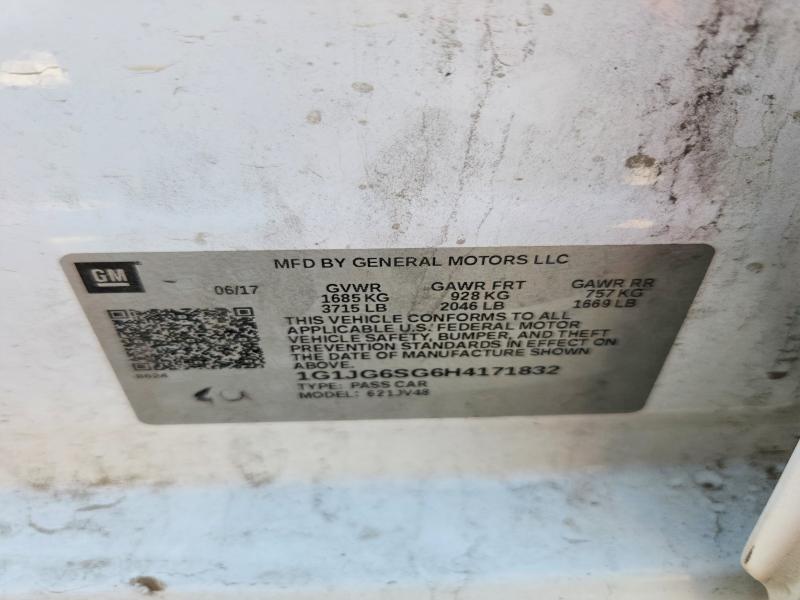 62831316 :رقم المزاد ، 1G1JG6SG6H4171832 vin ، 2017 Chevrolet Sonic مزاد بيع