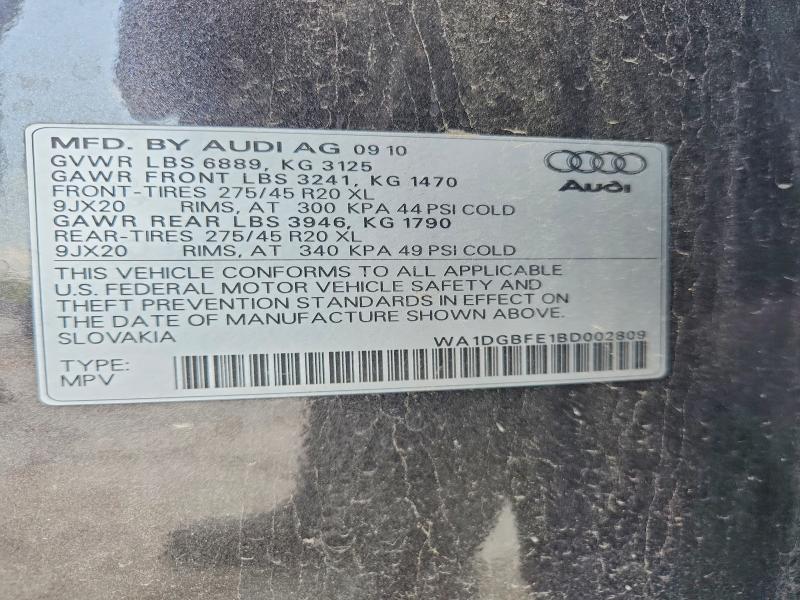 Aukcja sprzedaży 2011 Audi Q7, vin: WA1DGBFE1BD002809, numer aukcji: 85983815