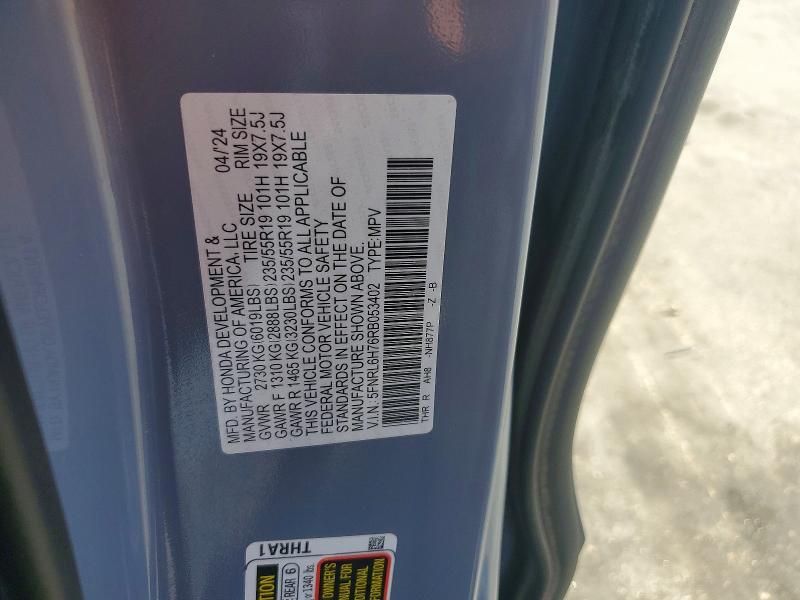61210086 :رقم المزاد ، 5FNRL6H76RB053402 vin ، 2024 Honda Odyssey مزاد بيع