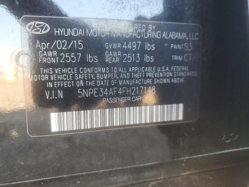 61371986 :رقم المزاد ، 5NPE34AF4FH217148 vin ، 2015 Hyundai Sonata مزاد بيع