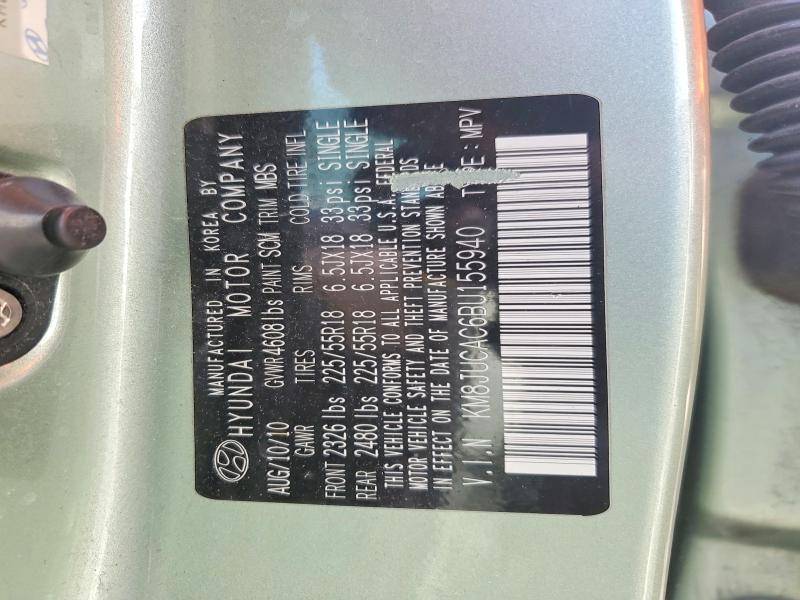 Aukcja sprzedaży 2011 Hyundai Tucson, vin: KM8JUCAC6BU155940, numer aukcji: 59879636