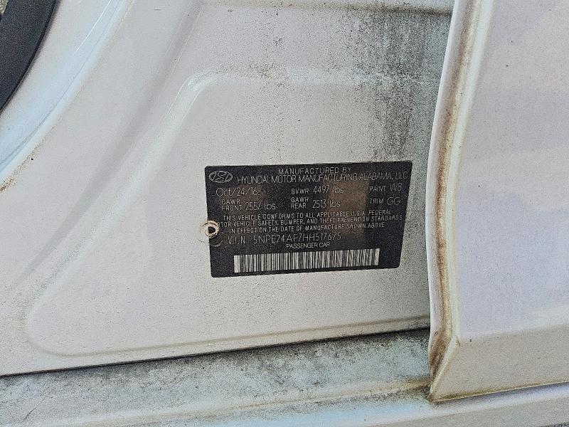 57518516 :رقم المزاد ، 5NPE24AF7HH517675 vin ، 2017 Hyundai Sonata مزاد بيع