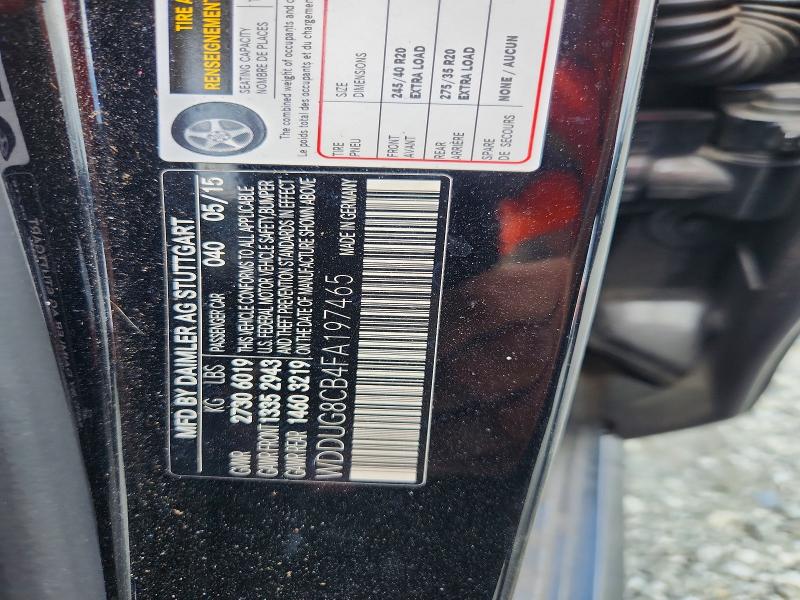 62017286 :رقم المزاد ، WDDUG8CB4FA197465 vin ، 2015 Mercedes-benz S مزاد بيع